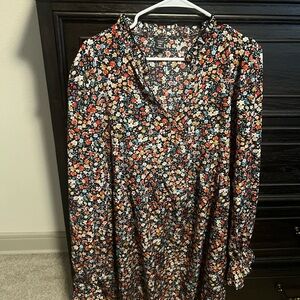 SHEIN Multicolor Floral Long Sleeve Dress